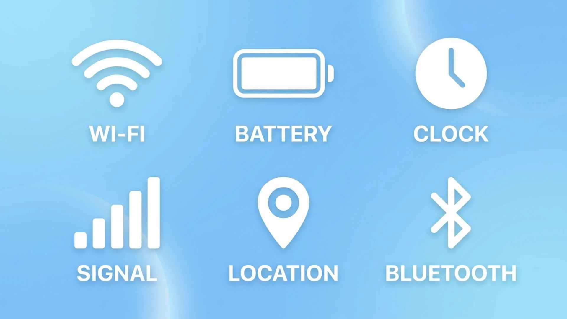 iphone symbols on top of screen